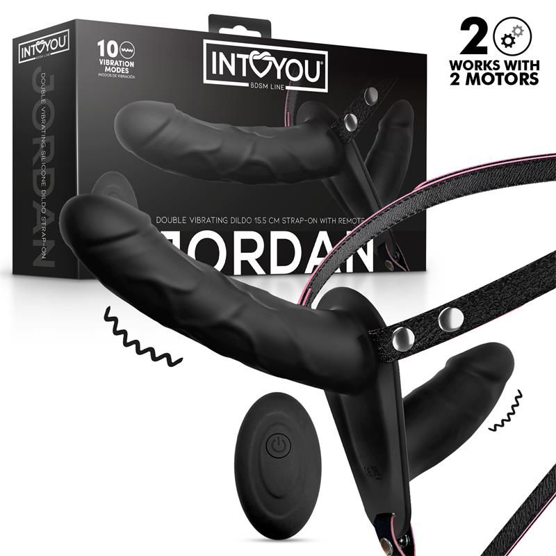 Jordan Strap-on with Double Vibrating Dildo and Remote Jordan Strap-on with Double Vibrating Dildo and Remote