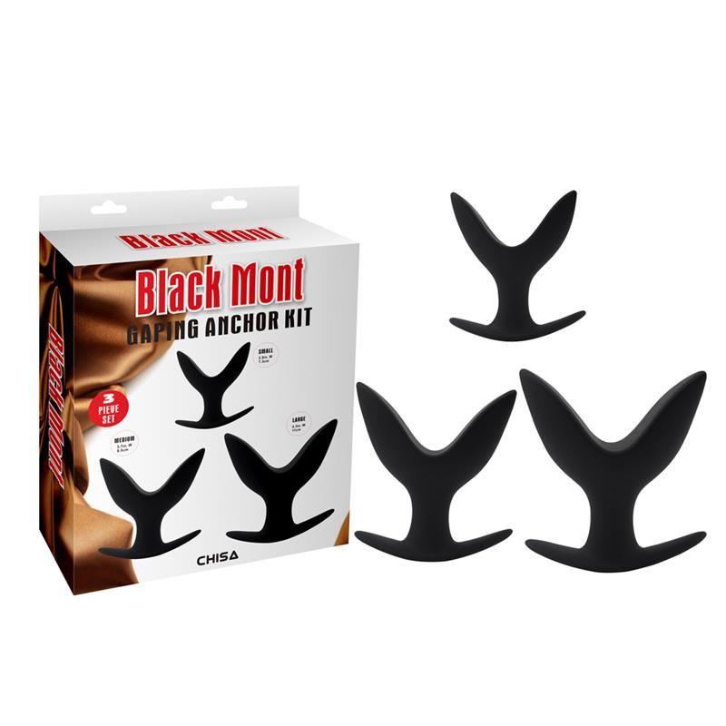 Pack 3 Gaping Anchor Silicone Black Pack 3 Gaping Anchor Silicone Black