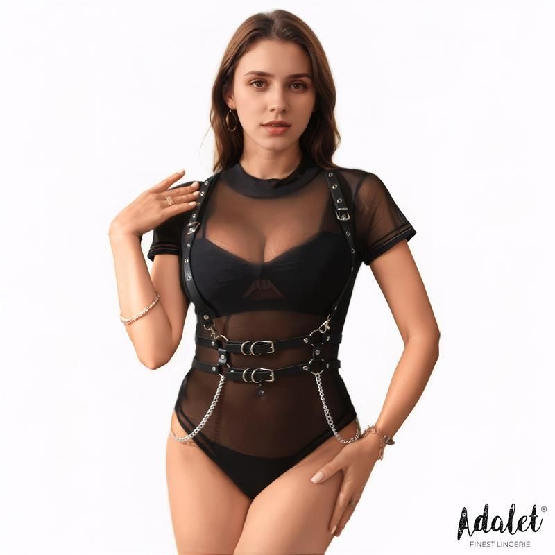 Brenda Vegan Leather Harness with Chain One size Brenda Vegan Leather Harness with Chain One size