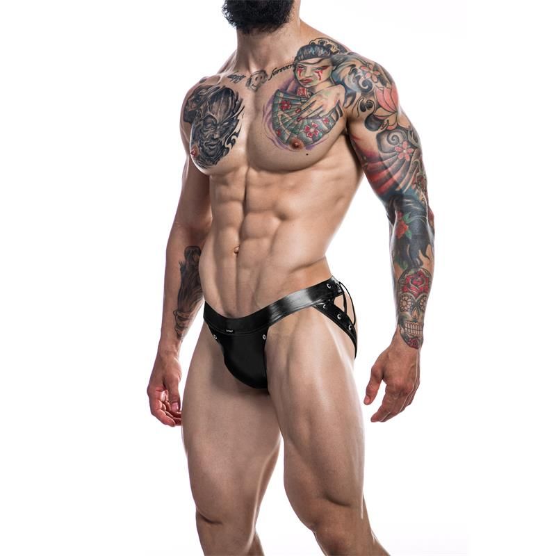 C4M14 Desire Jockstrap Leatherette Black - Taglia XL C4M14 Desire Jockstrap Leatherette Black - Taglia XL