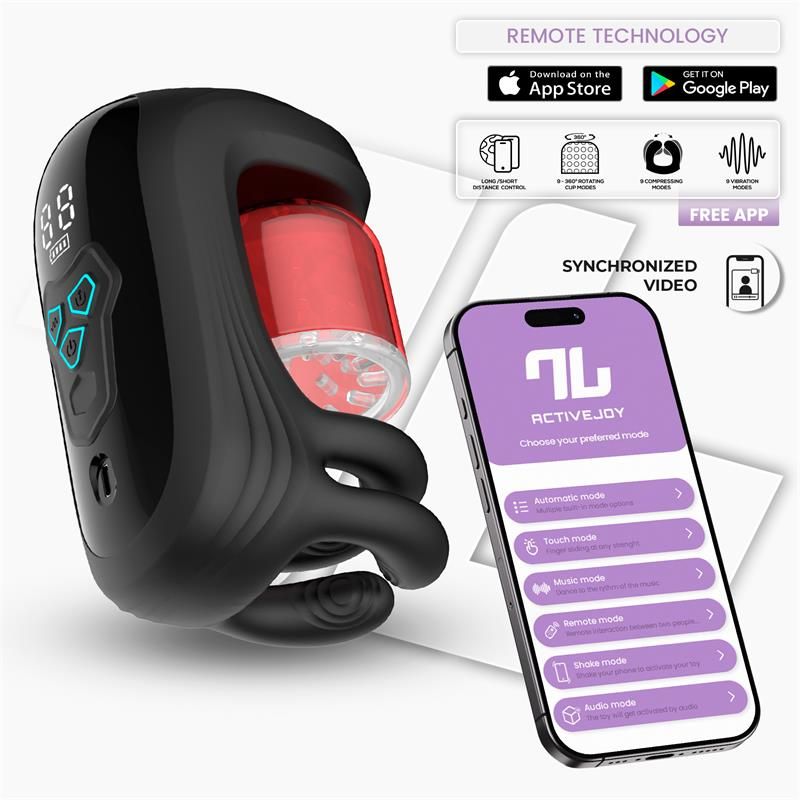Torky Compressing Rotating Masturbator with App Torky Compressing Rotating Masturbator with App