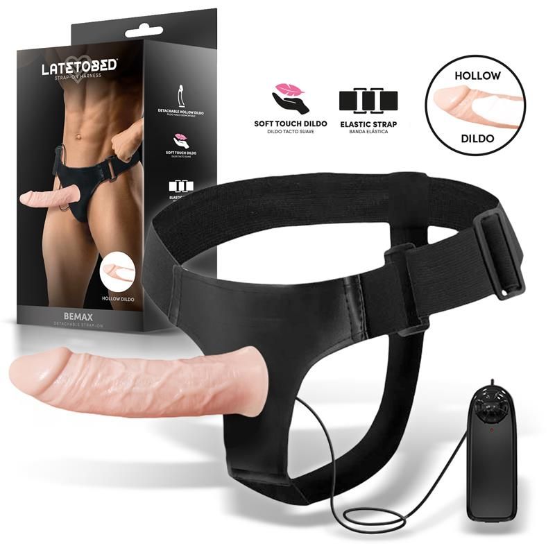 Bemax Detachable Strap-On with Hollow Dildo, Vibration and Remote Control Bemax Detachable Strap-On with Hollow Dildo, Vibration and Remote Control