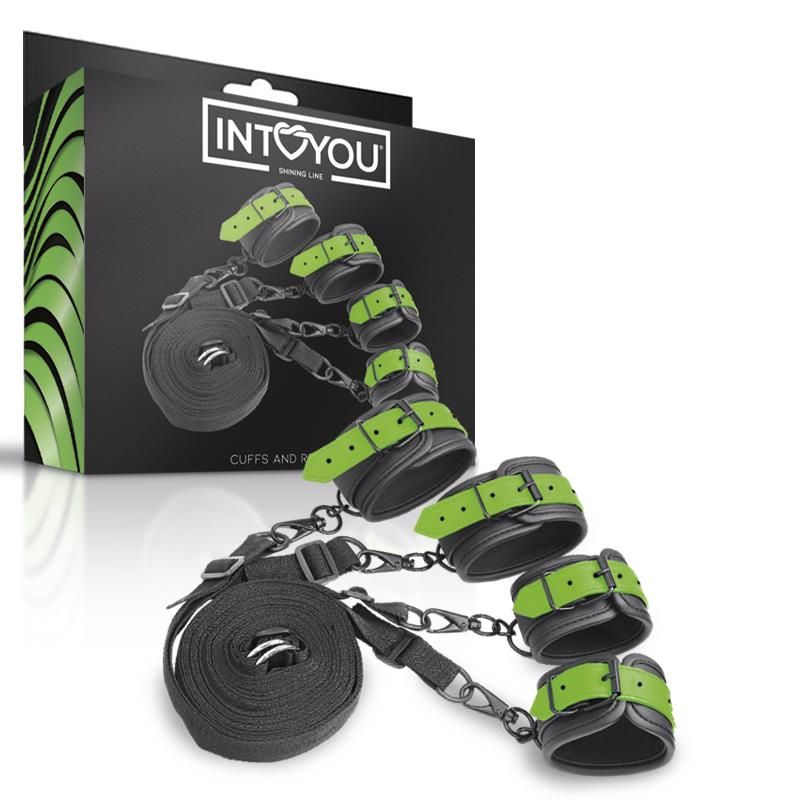 Glow in the Dark Cuffs and Restraints Bed Set Glow in the Dark Cuffs and Restraints Bed Set
