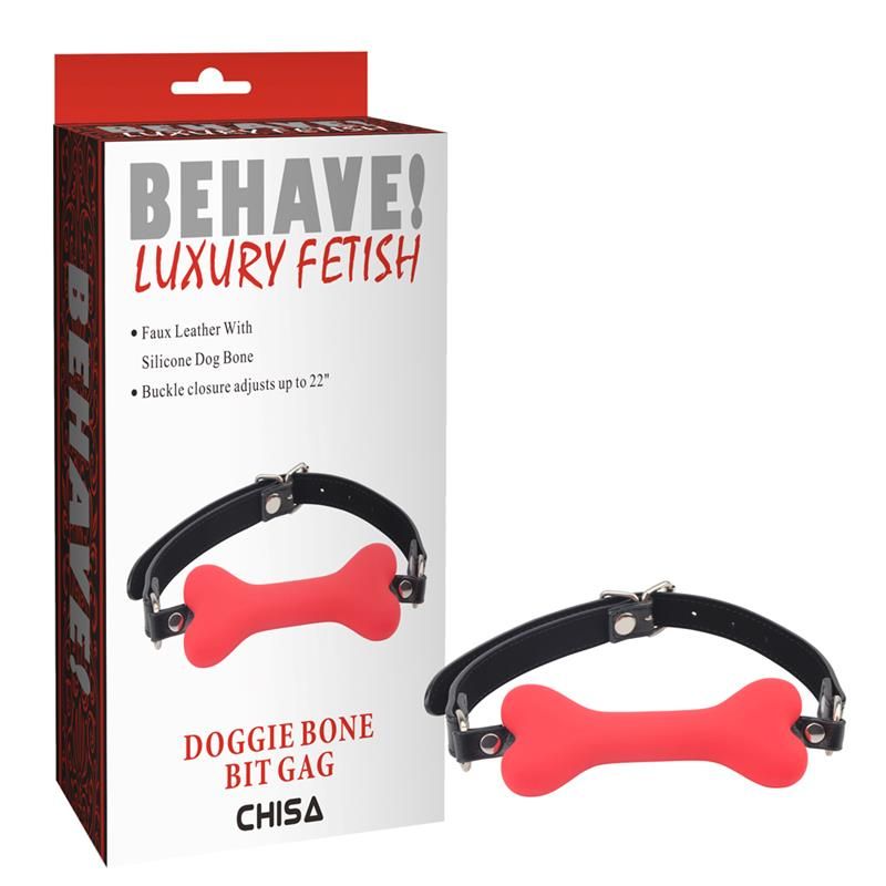 Gag Ball Doggle Bone Bit Red Gag Ball Doggle Bone Bit Red
