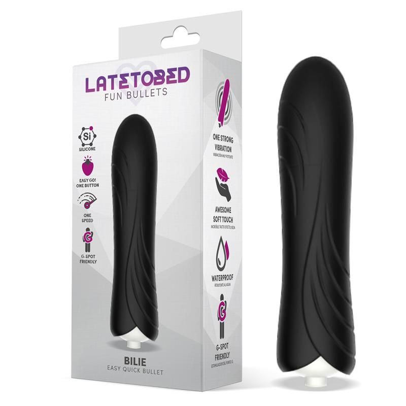 Bilie Easy Quick Vibrating Bullet Silicone Black Bilie Easy Quick Vibrating Bullet Silicone Black