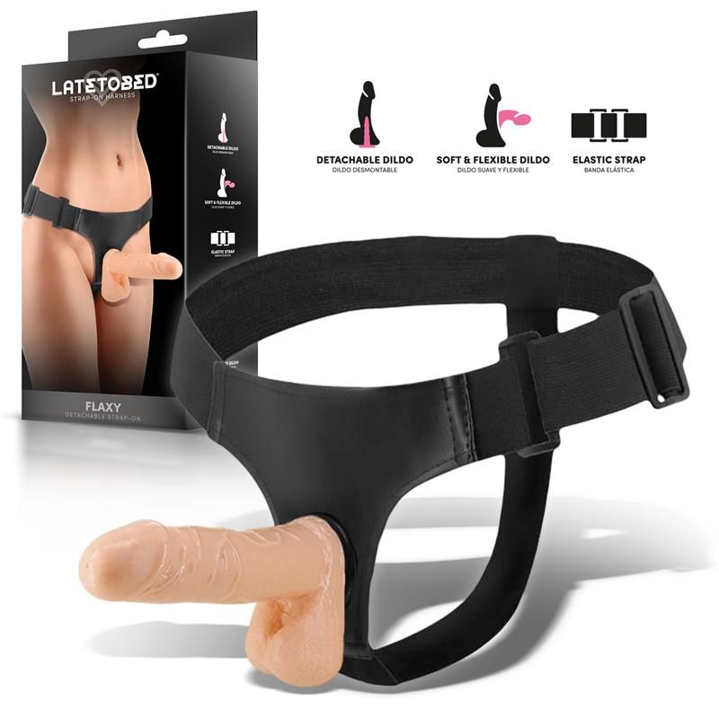 Flaxy Strap-On Harness with Detachable and Flexible Dildo Flaxy Strap-On Harness with Detachable and Flexible Dildo