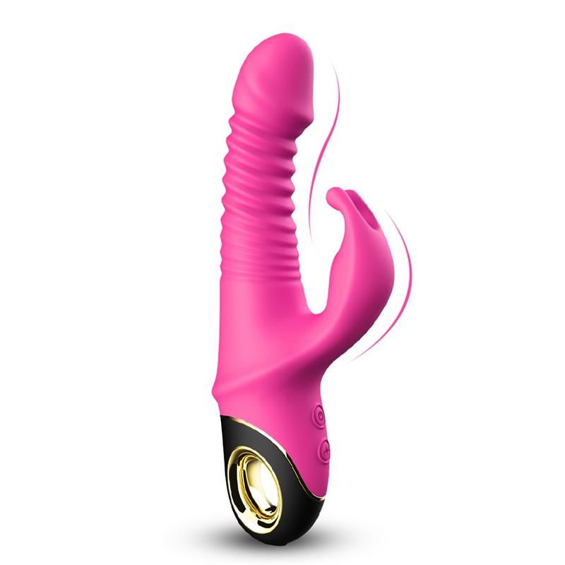 Vibrator with Thrusting and 360? Wiggling Pink Vibrator with Thrusting and 360? Wiggling Pink