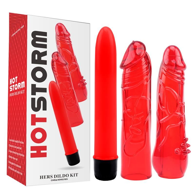 Kit Dildo and Vibe Hers Dildo Kit Red Kit Dildo and Vibe Hers Dildo Kit Red