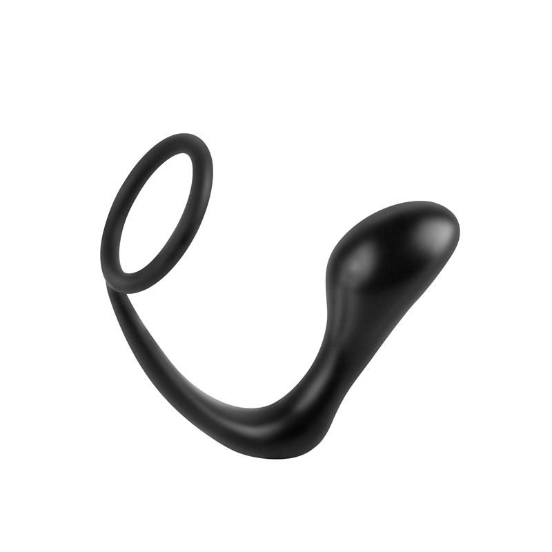 Butt Plug with Penis Ring Ass-Gasm Black Butt Plug with Penis Ring Ass-Gasm Black