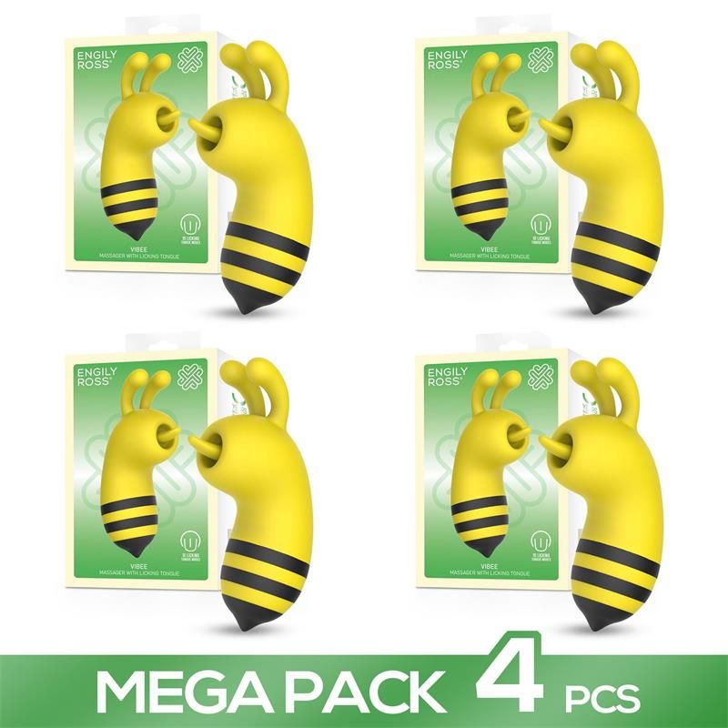Pack of 4 Vibee Massager with Licking Tongue Pack of 4 Vibee Massager with Licking Tongue