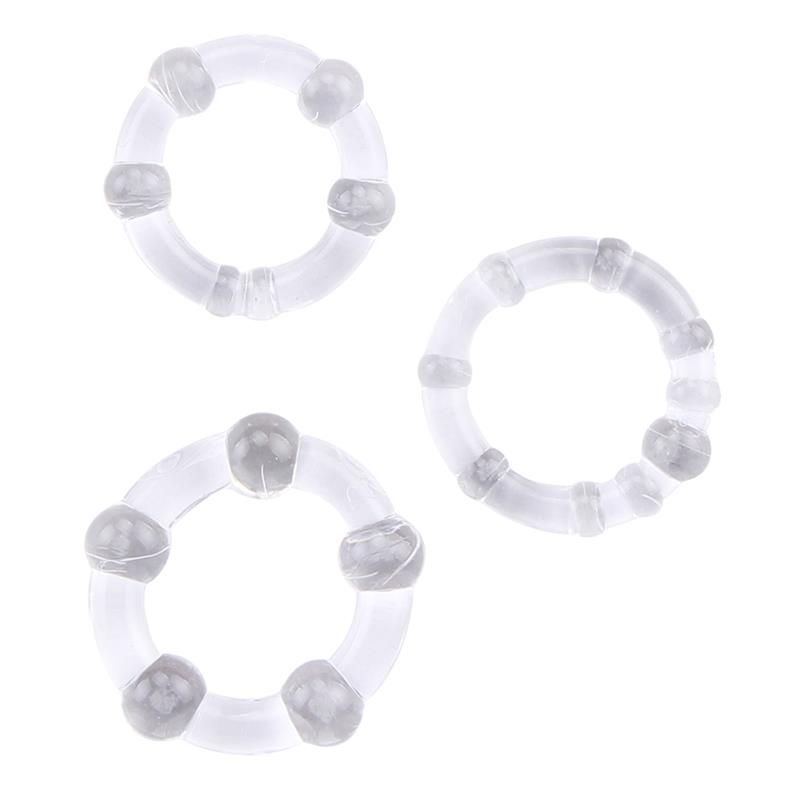 Beaded Cock Rings-Clear Beaded Cock Rings-Clear
