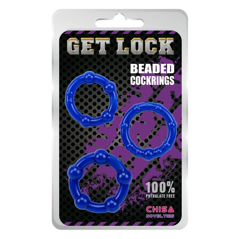 Beaded Cock Rings-Blue Beaded Cock Rings-Blue