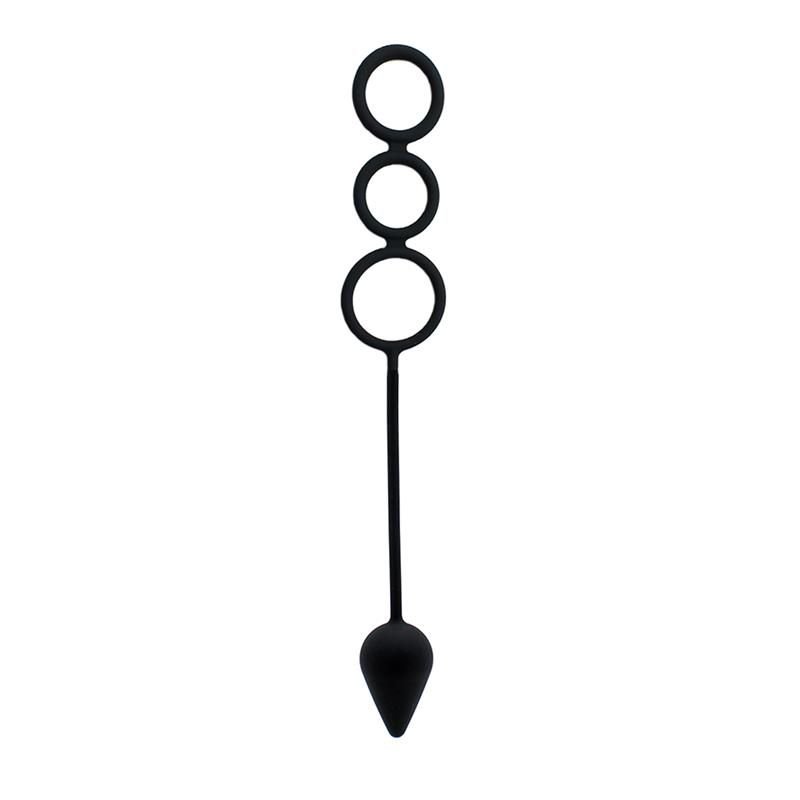 Anal Plug with Penis Rings Silicone - Taglia S/M Anal Plug with Penis Rings Silicone - Taglia S/M