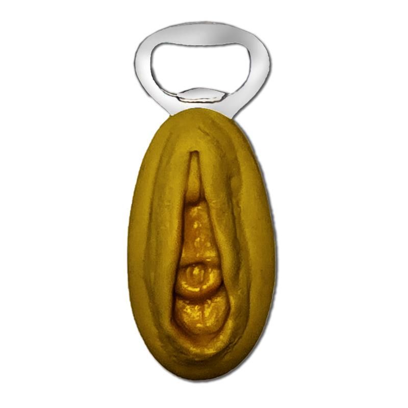 Vagina-shaped bottle opener Gold Vagina-shaped bottle opener Gold