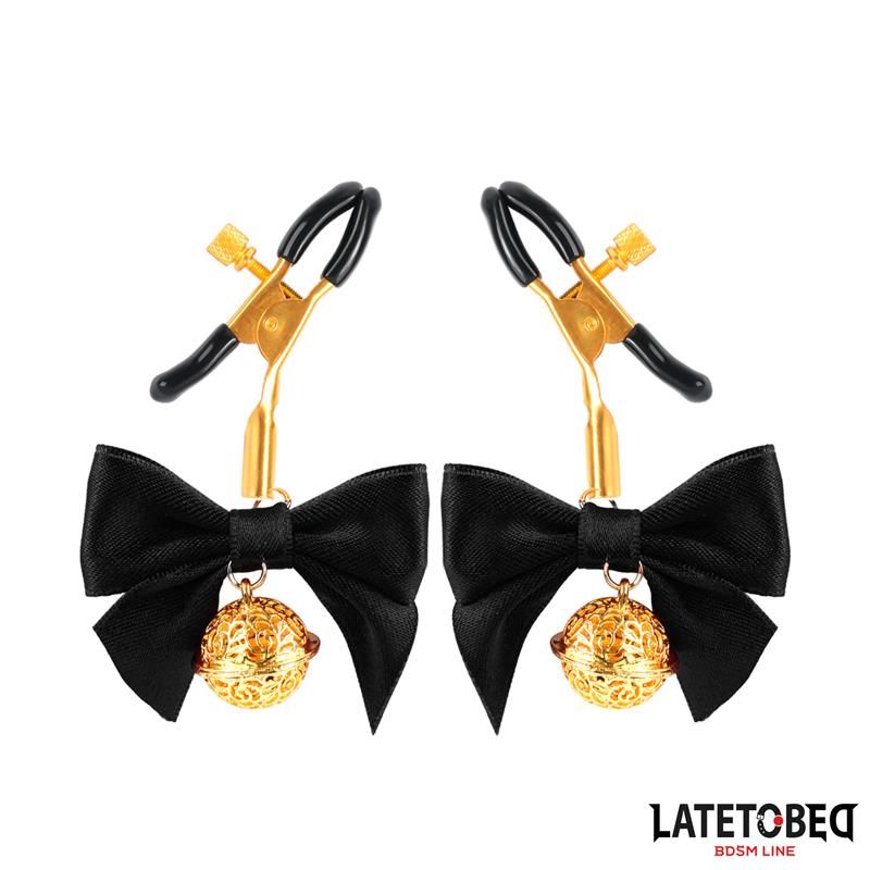 Nipple clamps with Bow Black Nipple clamps with Bow Black