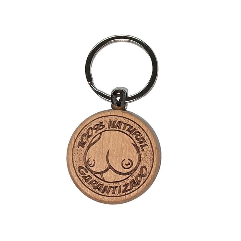 Breast Shaped Wooden Keychain Breast Shaped Wooden Keychain