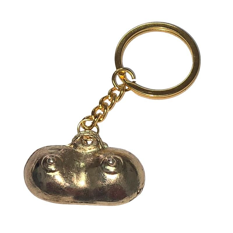 breast-shaped metal keychain Golden breast-shaped metal keychain Golden