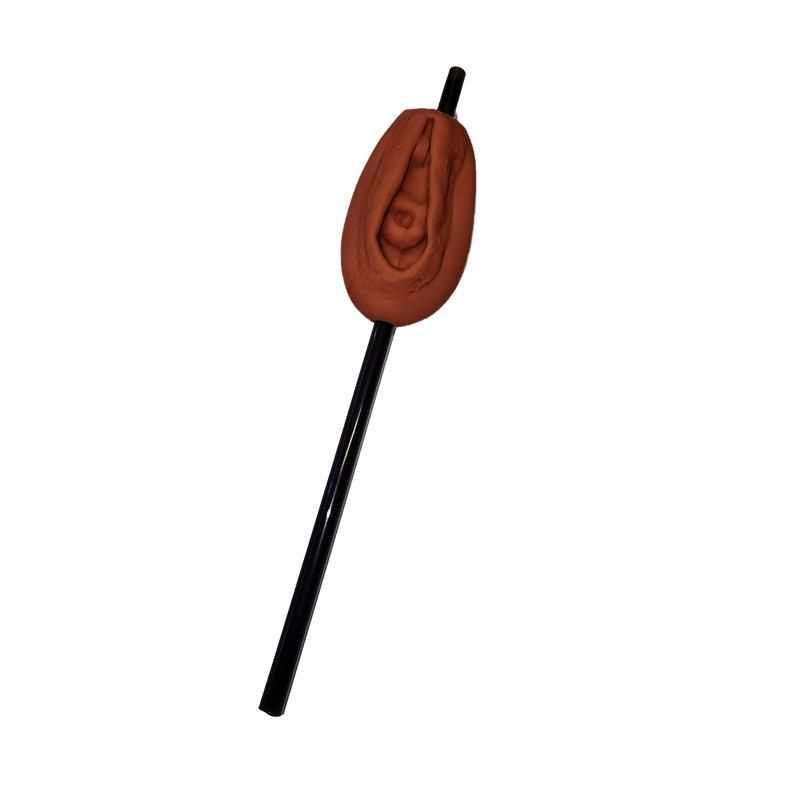 Straw with Vagina-shaped ornament Straw with Vagina-shaped ornament