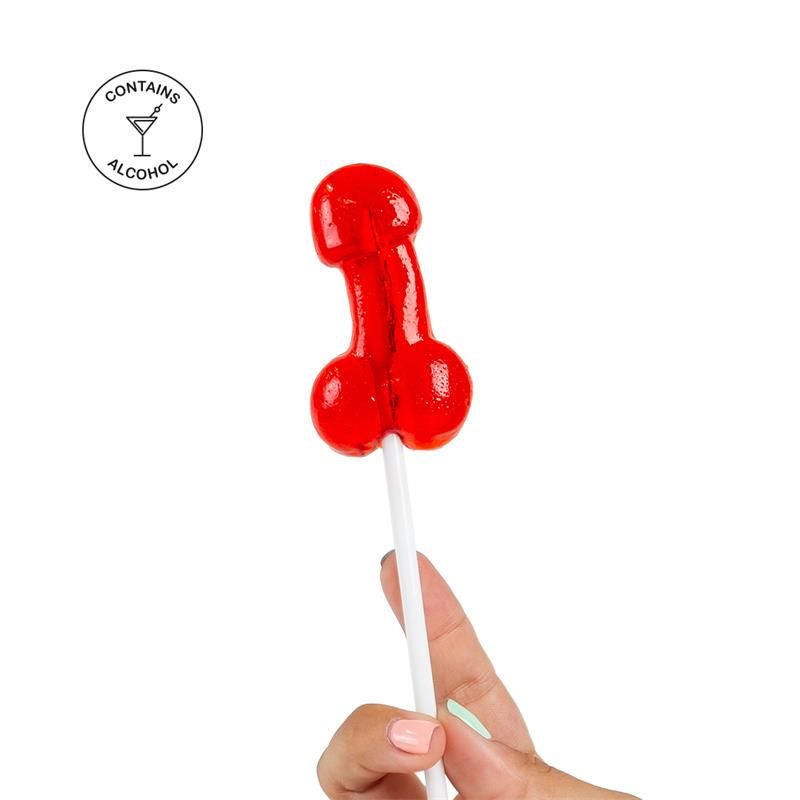 Penis Shaped Lollipop Strawberry Daiquiri Flavor with Alcohol Penis Shaped Lollipop Strawberry Daiquiri Flavor with Alcohol