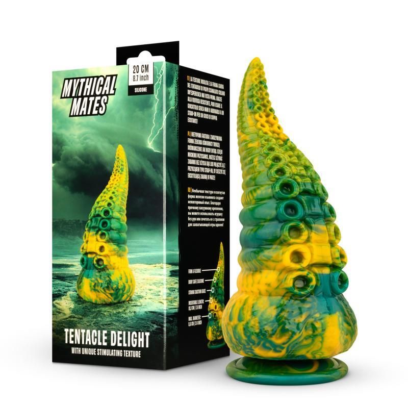 Tentacle Delight Green and Yellow Dildo 22.4 cm - 8.8 Tentacle Delight Green and Yellow Dildo 22.4 cm - 8.8