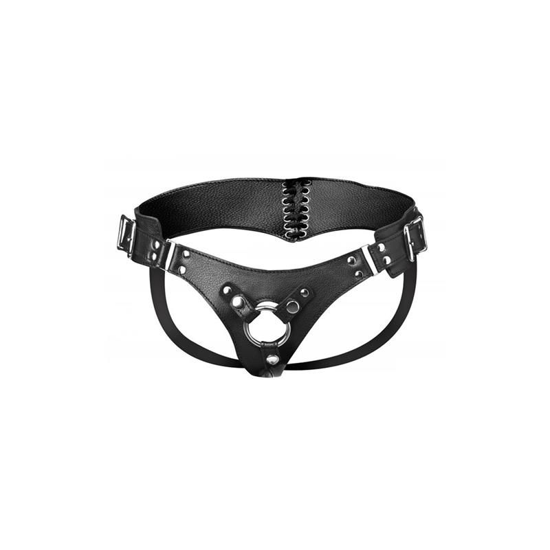 Bodice Corset Style Strap On Harness Black Bodice Corset Style Strap On Harness Black