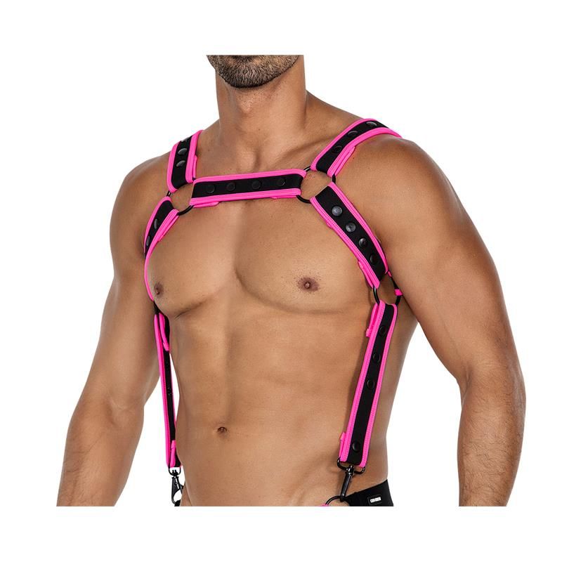 H4RNESS05 Chest Harness Neon HotPink One size H4RNESS05 Chest Harness Neon HotPink One size