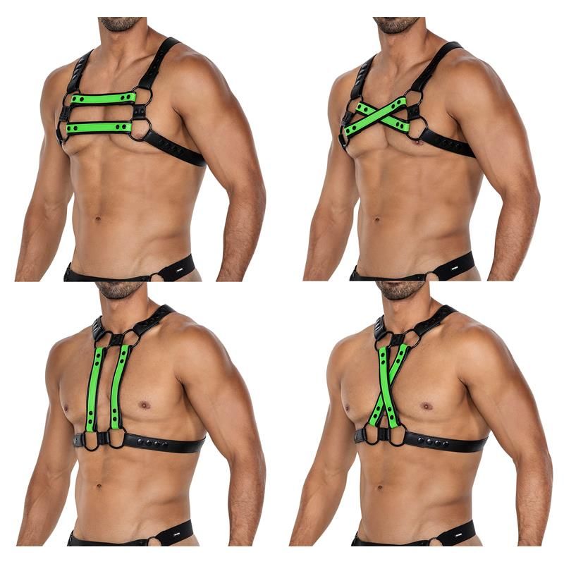 H4RNESS06 Chest Harness 4WAY Blazing Green One Size H4RNESS06 Chest Harness 4WAY Blazing Green One Size