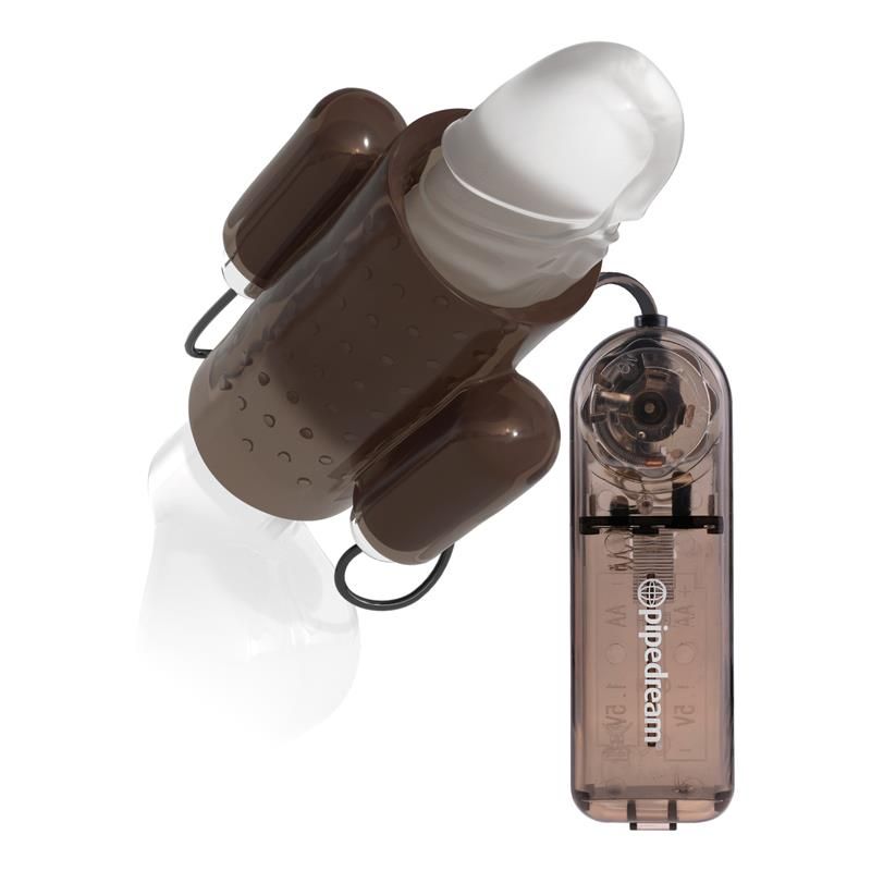 Dual Vibrating Penis Sleeve Smoked Dual Vibrating Penis Sleeve Smoked