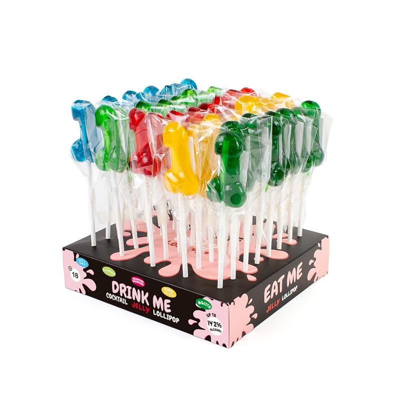 Assorted Display Flavored Penis Shaped Lollipop with Alcohol 40 pcs Assorted Display Flavored Penis Shaped Lollipop with Alcohol 40 pcs