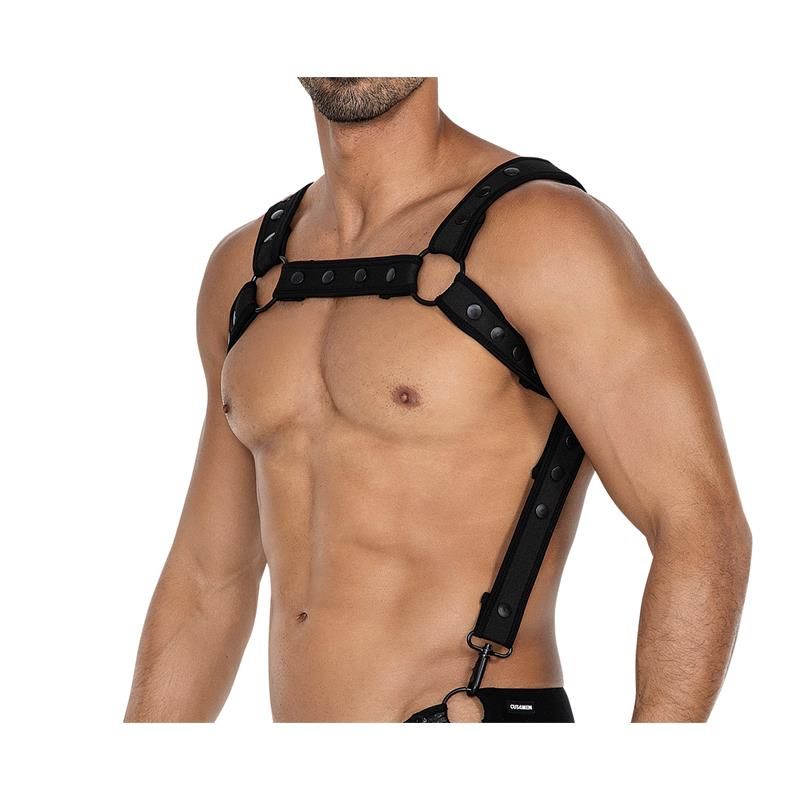 H4RNESS05 Chest Harness Neon Black One Size H4RNESS05 Chest Harness Neon Black One Size