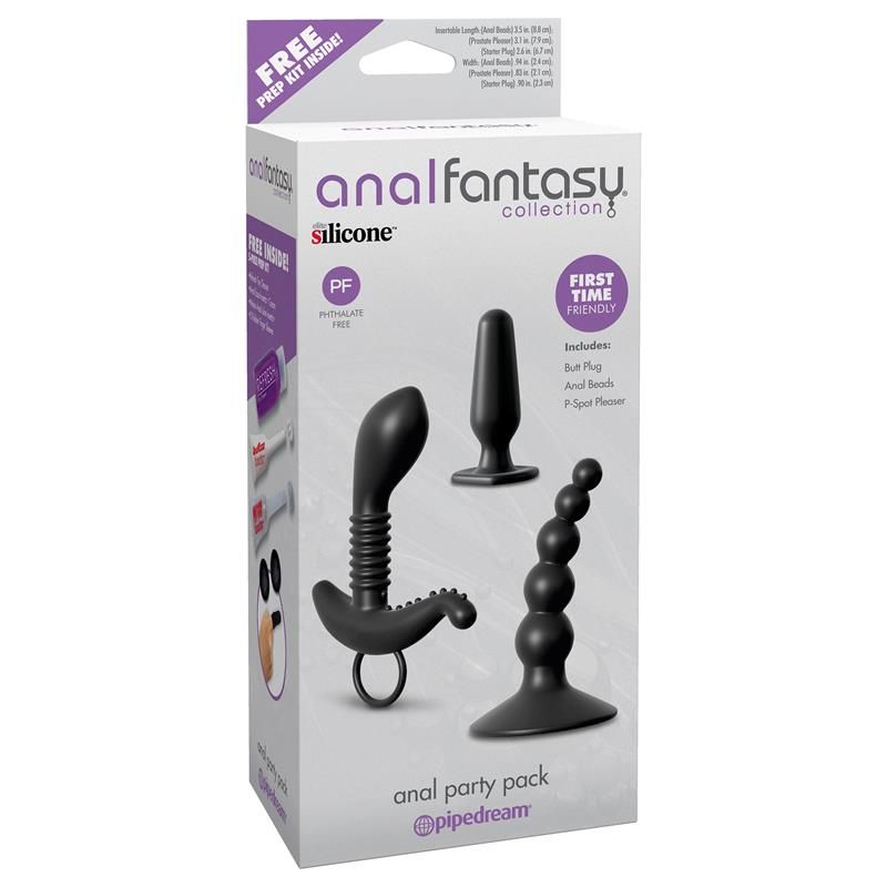 Anal Party 3pcs Pack Black Anal Party 3pcs Pack Black