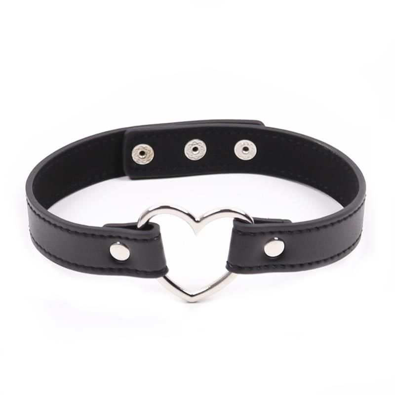 Collar with Heart Shaped Hoop Adjustable 41,5 cm Black Collar with Heart Shaped Hoop Adjustable 41,5 cm Black