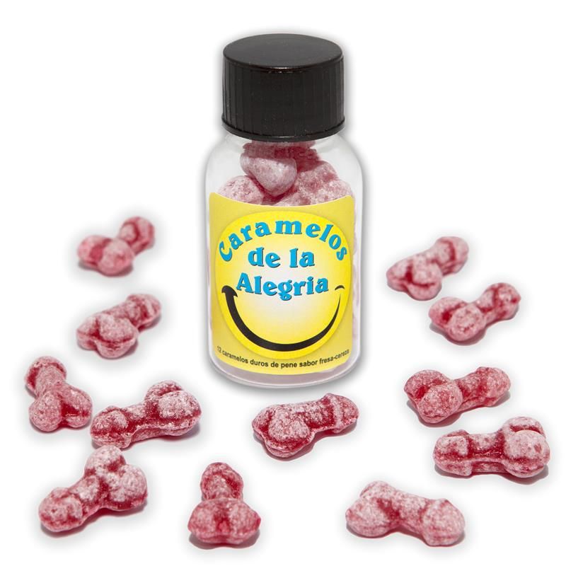 Jar of 12 Candies Penis Shape Fruit Flavor Jar of 12 Candies Penis Shape Fruit Flavor