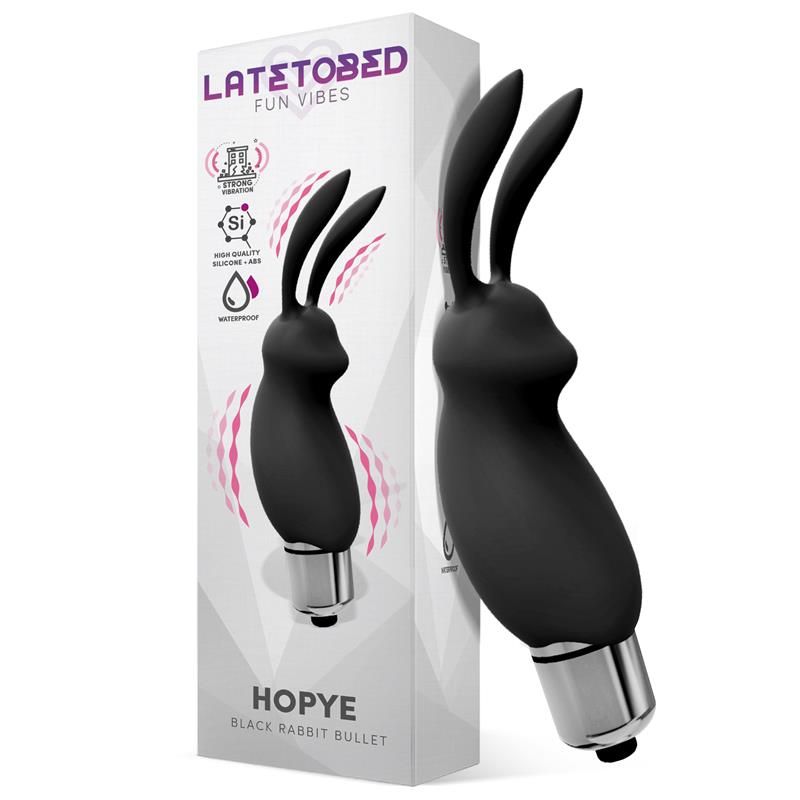 Hopye Rabbit Vibrating Bullet Silicone Black Hopye Rabbit Vibrating Bullet Silicone Black