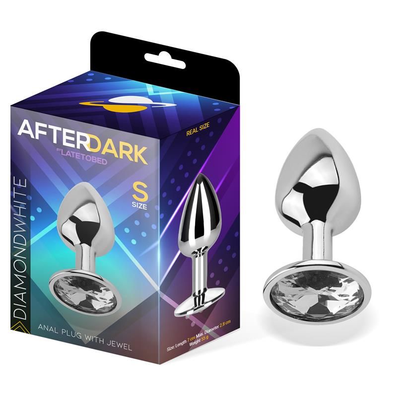 Butt Plug with Jewel Diamond White Size S Aluminium Butt Plug with Jewel Diamond White Size S Aluminium