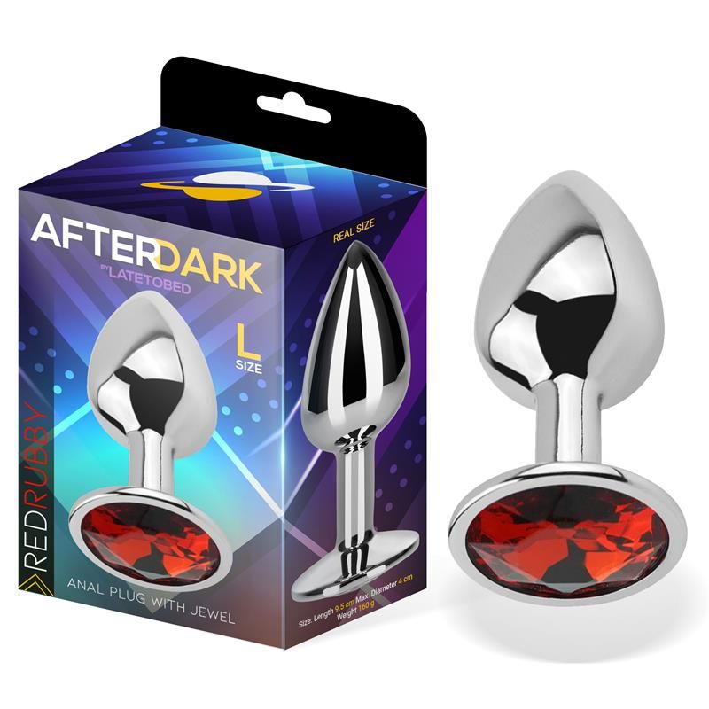 Butt Plug with Jewel Red Rubby Size L Aluminium Butt Plug with Jewel Red Rubby Size L Aluminium