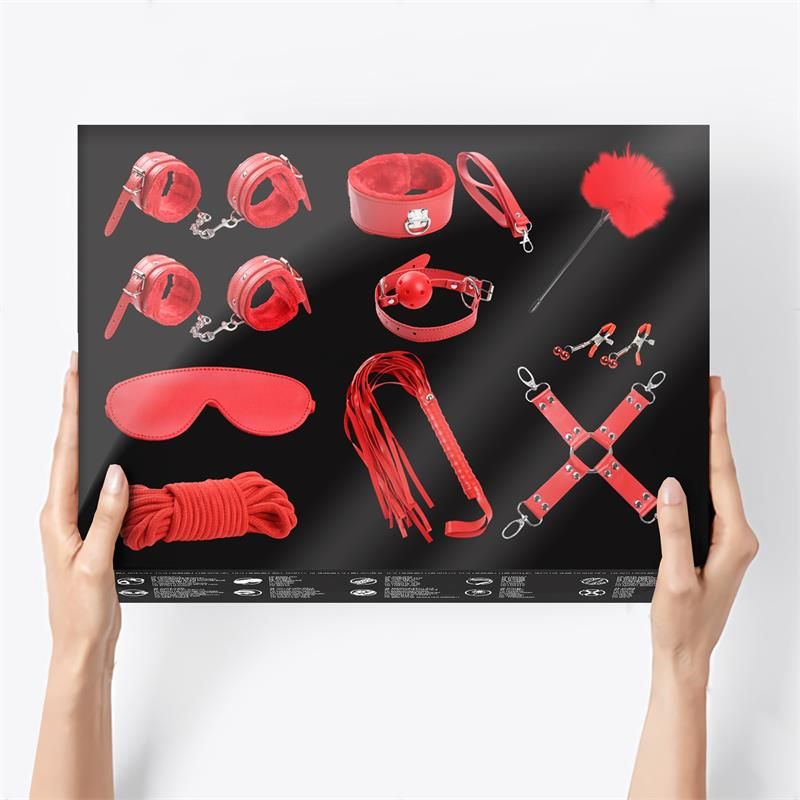 Bondage Set 10 Pieces Red Bondage Set 10 Pieces Red