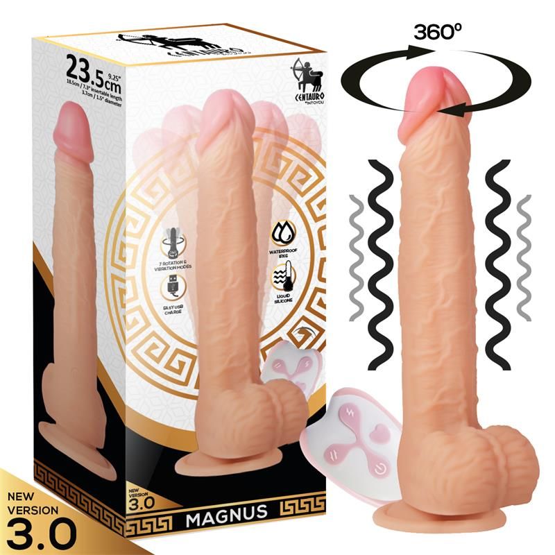 Magnus 3.0 Realistic Vibrating and Rotating Dildo Remote Control Liquid Silicone Magnus 3.0 Realistic Vibrating and Rotating Dildo Remote Control Liquid Silicone