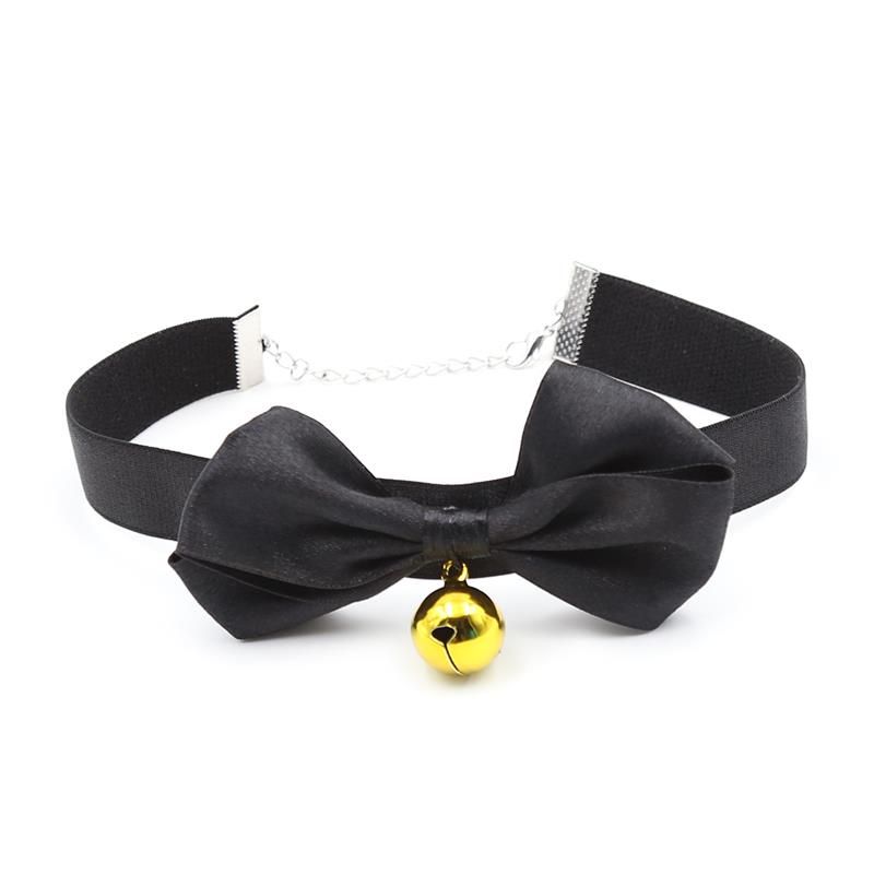 Collar with Bow and Bell 29 cm Size M Black Collar with Bow and Bell 29 cm Size M Black