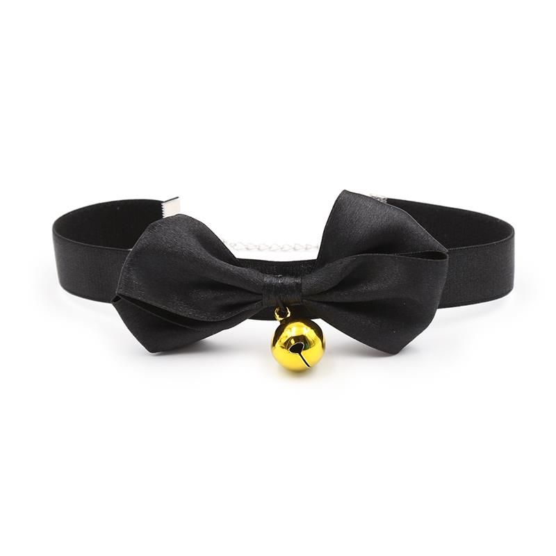 Collar with Bow and Bell 36 cm Size L Black Collar with Bow and Bell 36 cm Size L Black