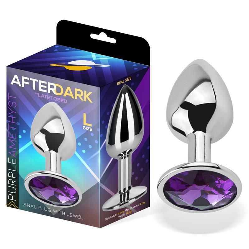 Butt Plug with Jewel Purple Amethyst Size L Aluminium Butt Plug with Jewel Purple Amethyst Size L Aluminium