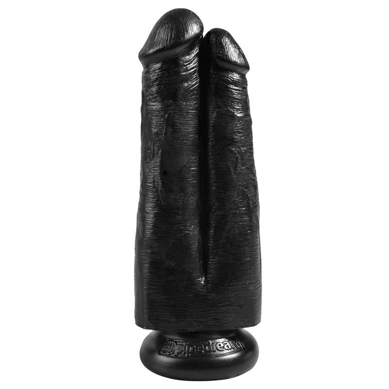 Double Dildo Two Cocks One Hole Black 7 Double Dildo Two Cocks One Hole Black 7