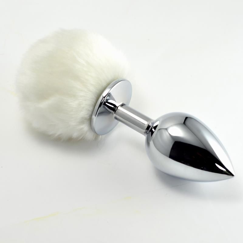 Metal Butt Plug qwith White Blanco Size S Metal Butt Plug qwith White Blanco Size S