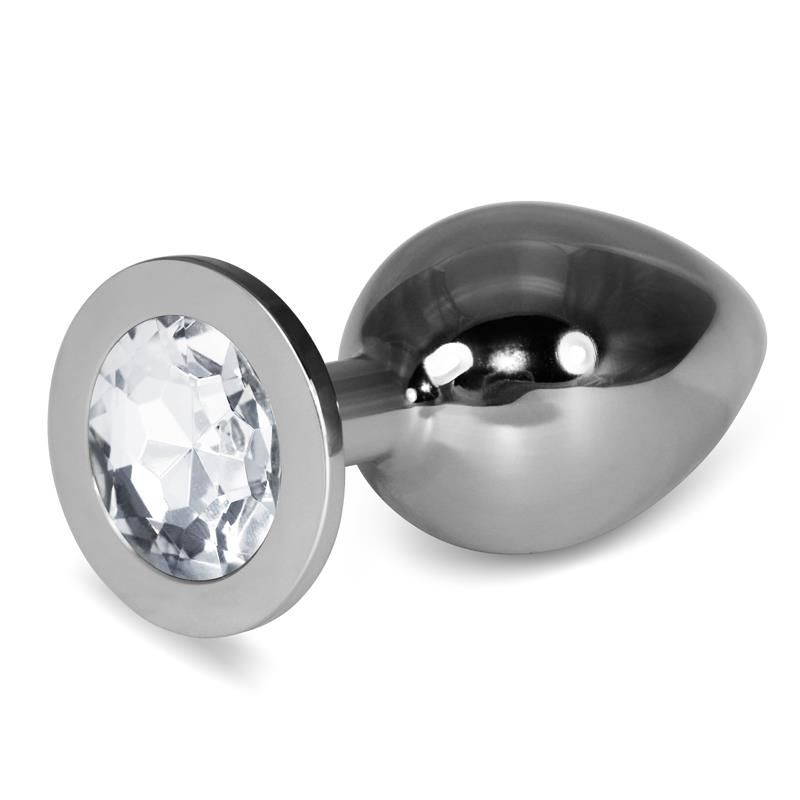 Metal Butt Plug RoseBud Classic with Clear Jewel Size L Metal Butt Plug RoseBud Classic with Clear Jewel Size L
