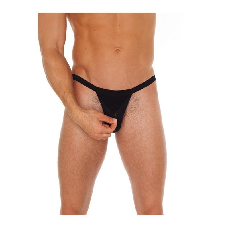 String with Zipper Black One Size String with Zipper Black One Size