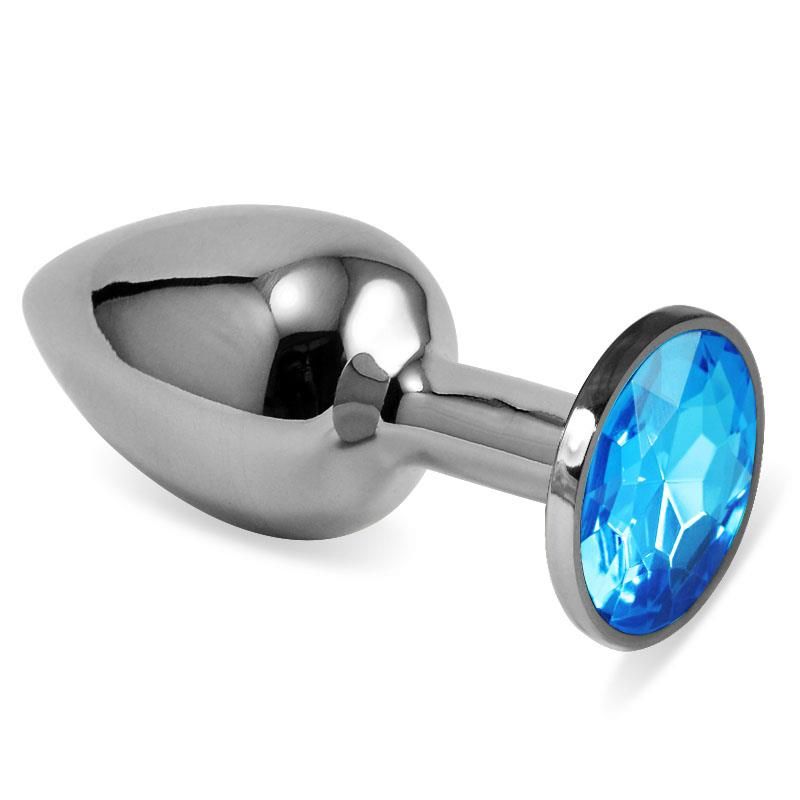 Butt Plug Silver Rosebud Classic with Blue Jewel Size S Butt Plug Silver Rosebud Classic with Blue Jewel Size S