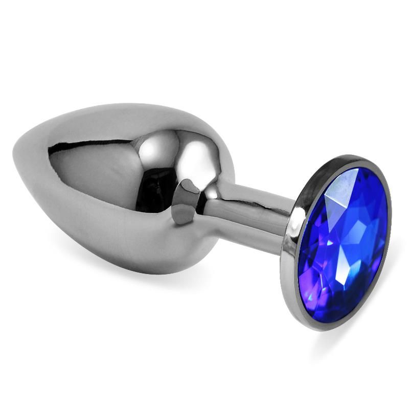 Butt Plug Silver Rosebud Classic with Darkblue Jewel Size S Butt Plug Silver Rosebud Classic with Darkblue Jewel Size S
