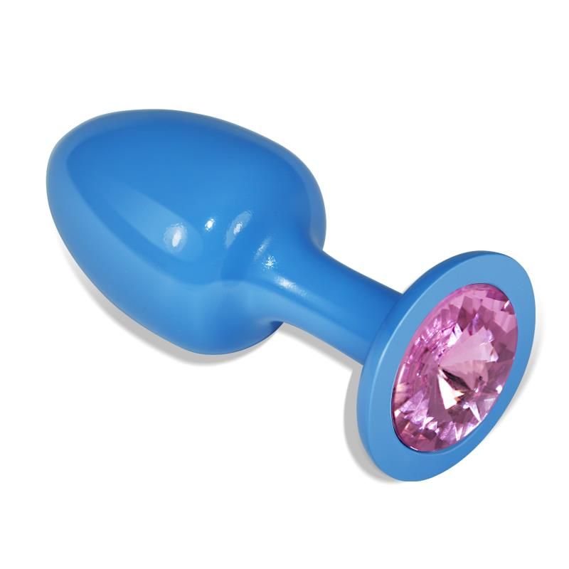 Metal Butt Plug Blur Rosebud with Pink Jewel Metal Butt Plug Blur Rosebud with Pink Jewel