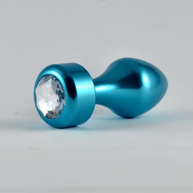 Butt Plug Blue Rosebud with Jewel Butt Plug Blue Rosebud with Jewel
