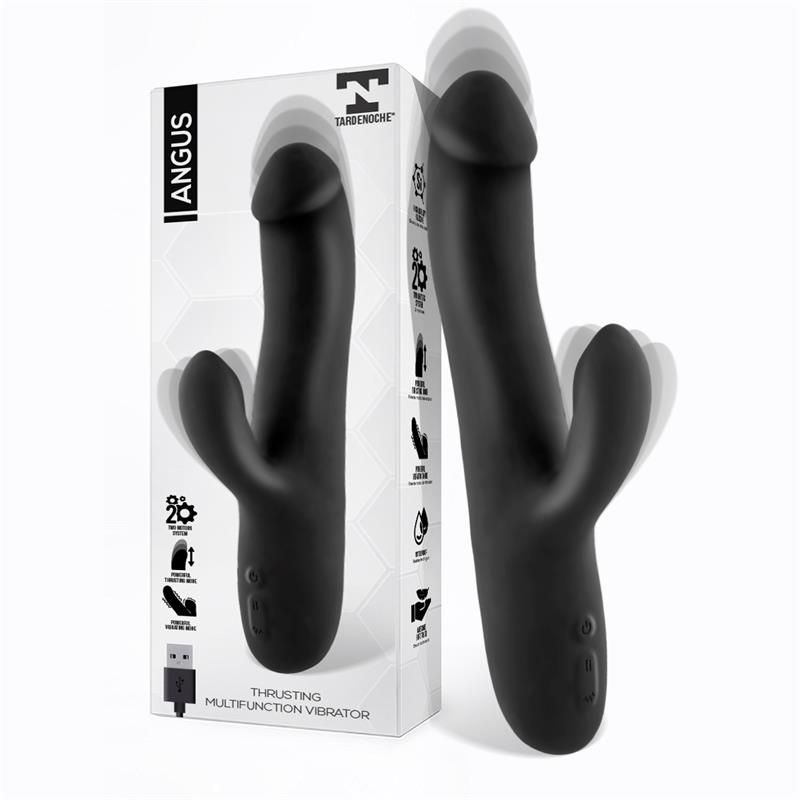 Angus Vibrator with Thrusting Movement 2 Motors Silicone USB Angus Vibrator with Thrusting Movement 2 Motors Silicone USB